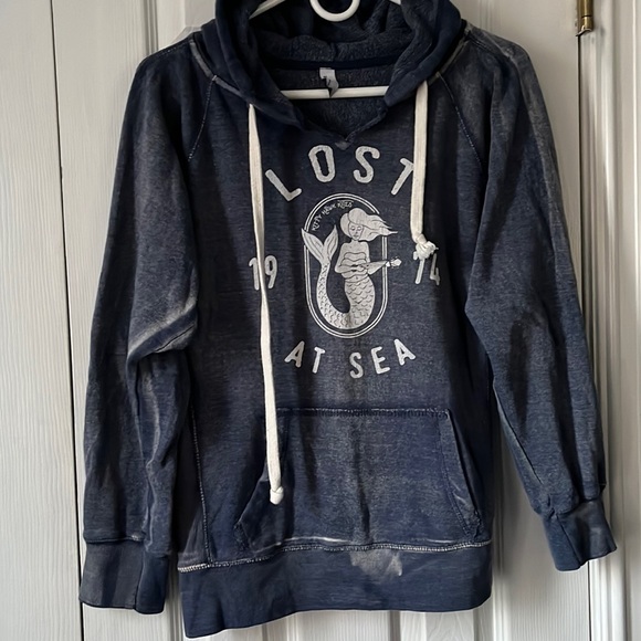 OBX Lost at Sea Mermaid acid wash drawstring hoodie - Picture 2 of 11